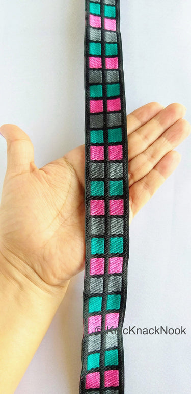 Geometric Jacquard Trim, Approx 28mm Wide, Decorative Trim
